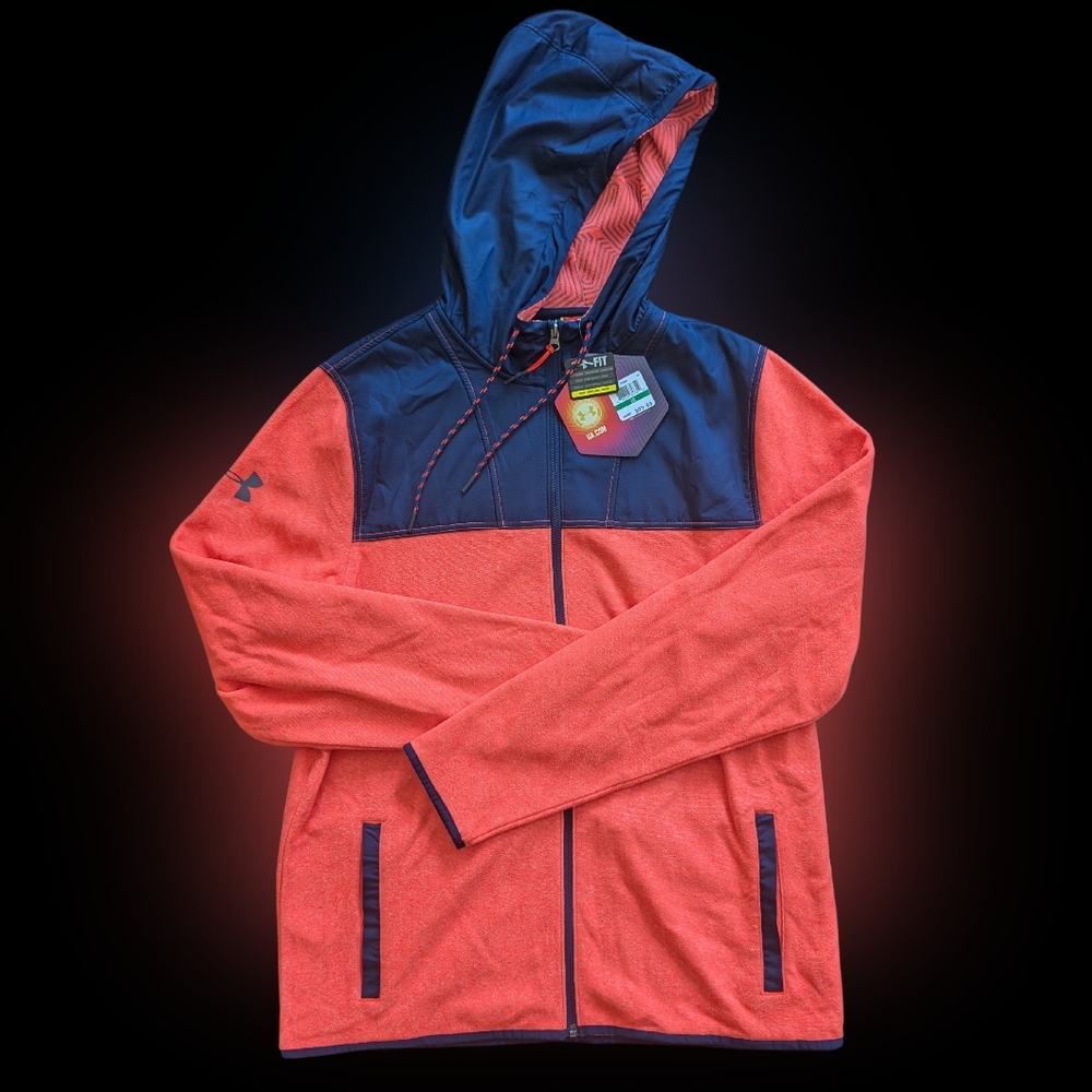 Men's L Under Armour ColdGear Fleece Full Zip Hoodie